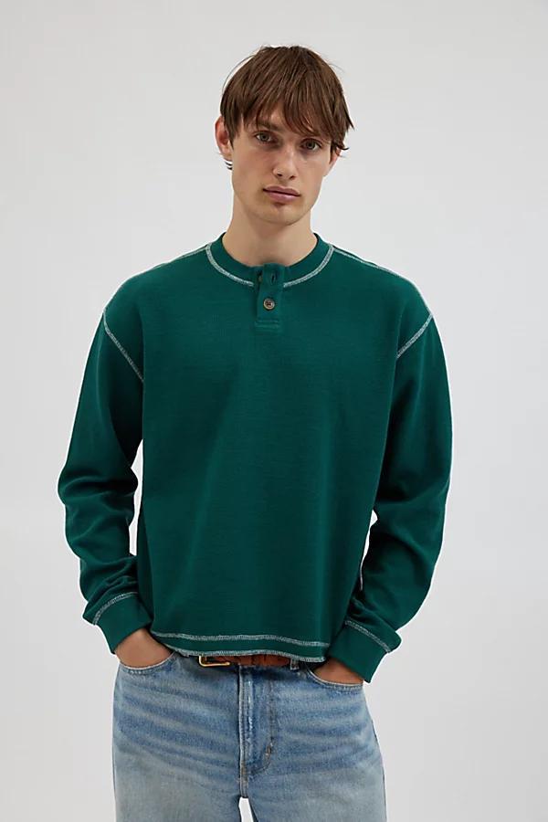 BDG Cameron Thermal Henley Tee Mens at Urban Outfitters Product Image