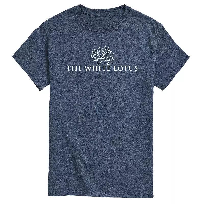 Mens White Lotus Logo Graphic Tee Grey Blue Product Image