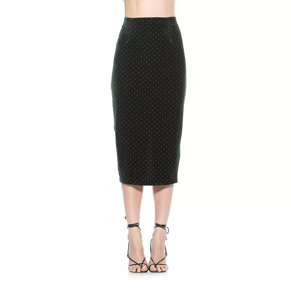 Women's Alexia Admor Jayden Fitted Midi Skirt, Size: 8, Green Product Image