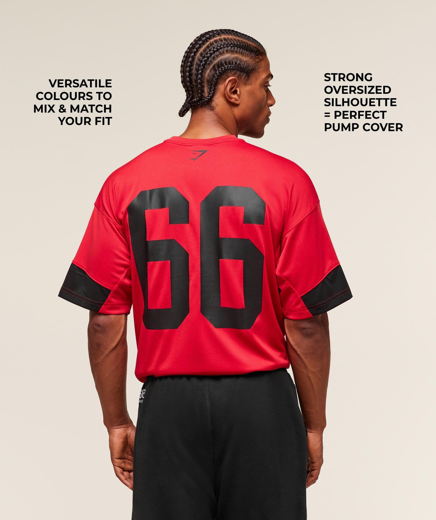 Gymshark Varsity Oversized T-Shirt - Conditioning Red Male Product Image