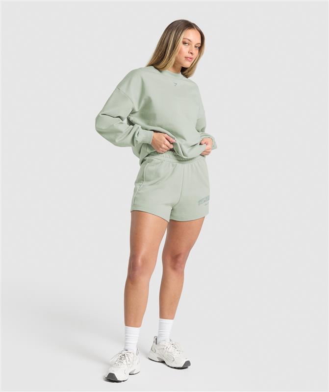 Gymshark Campus Classics Graphic Sweatshirt - Stone Grey Female Product Image