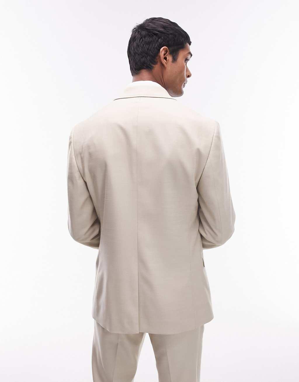 Topman skinny suit jacket in stone Product Image