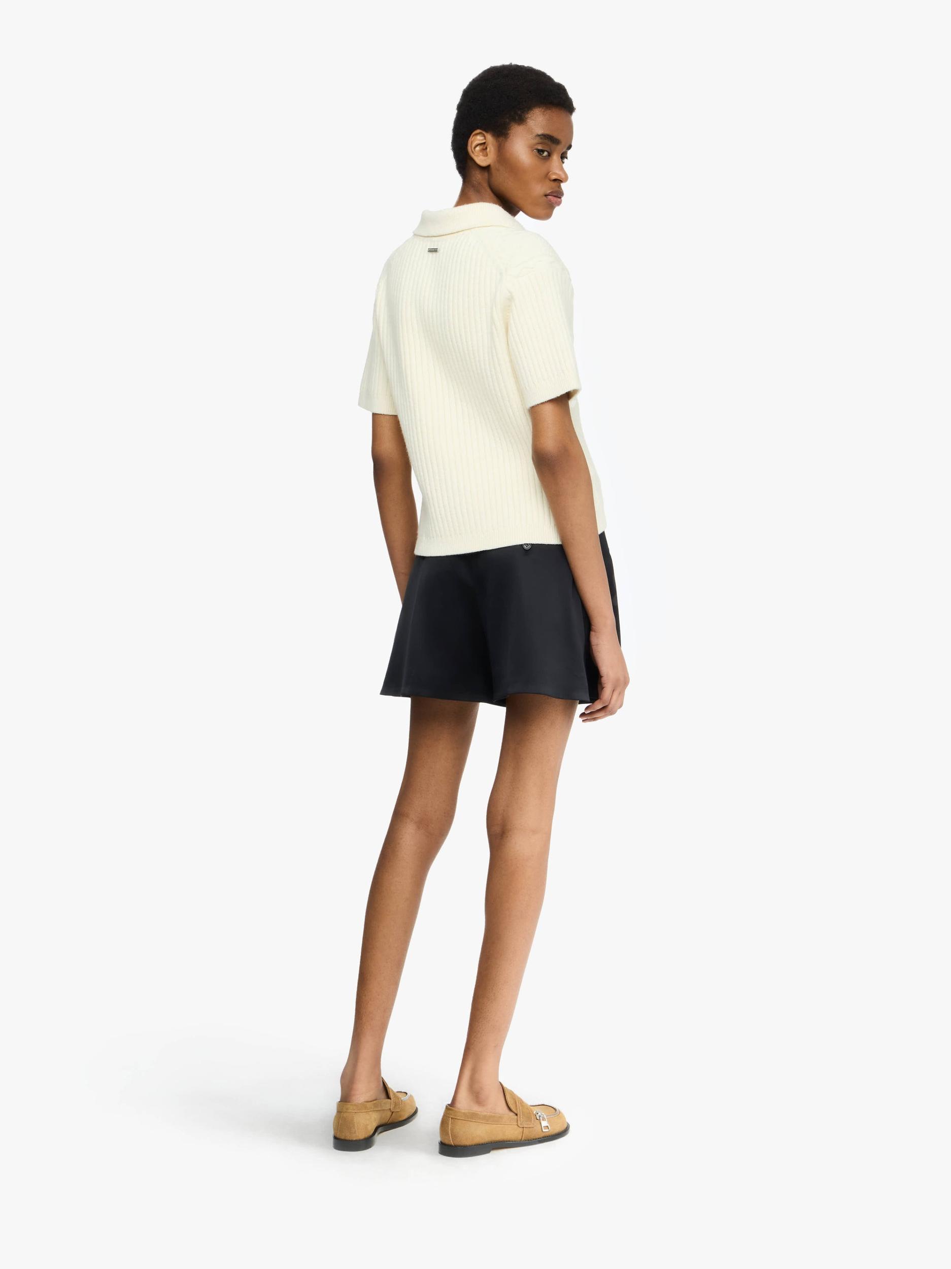 CROPPED CABLE KNIT POLO Product Image
