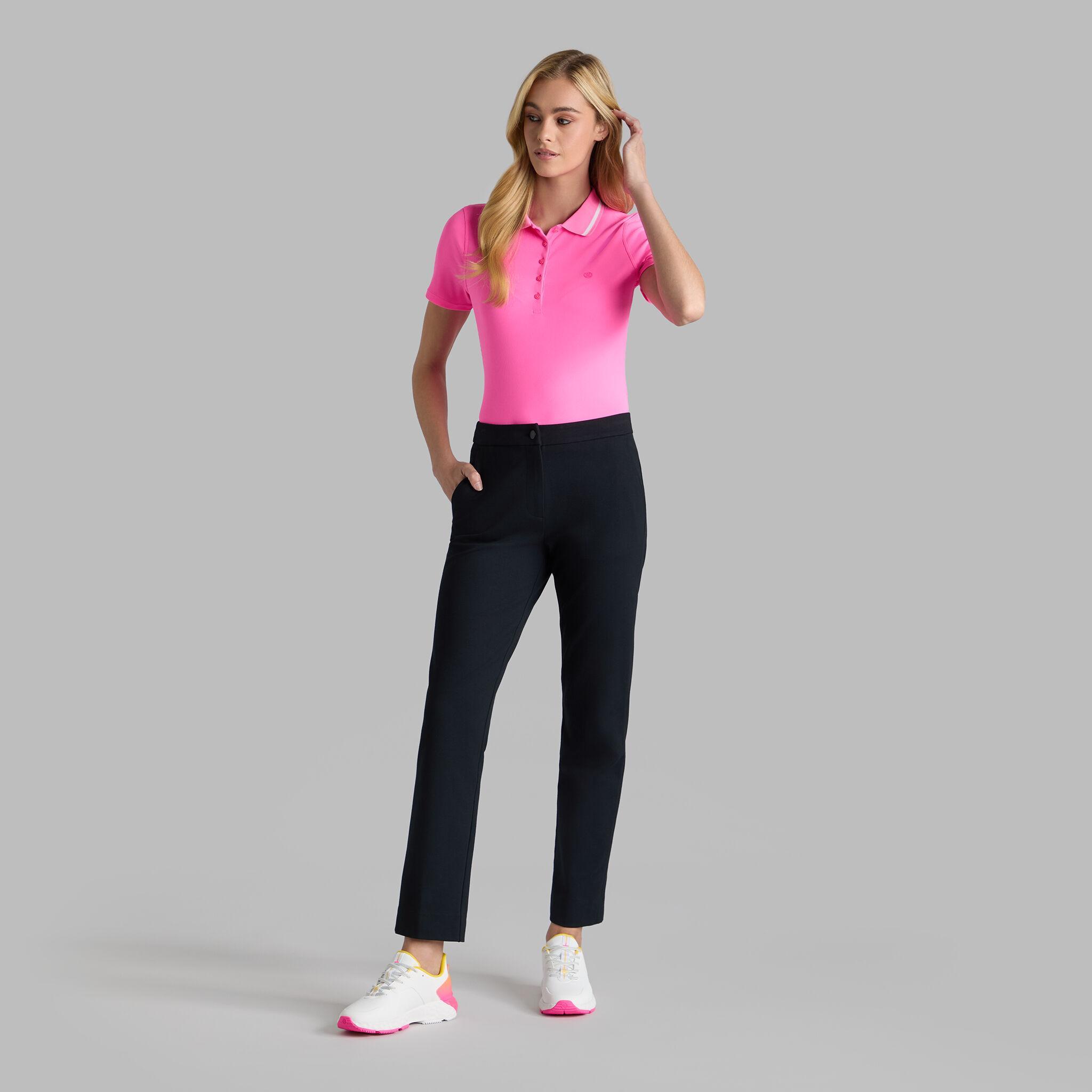 CONTRAST COLLAR RIBBED TECH NYLON POLO Product Image