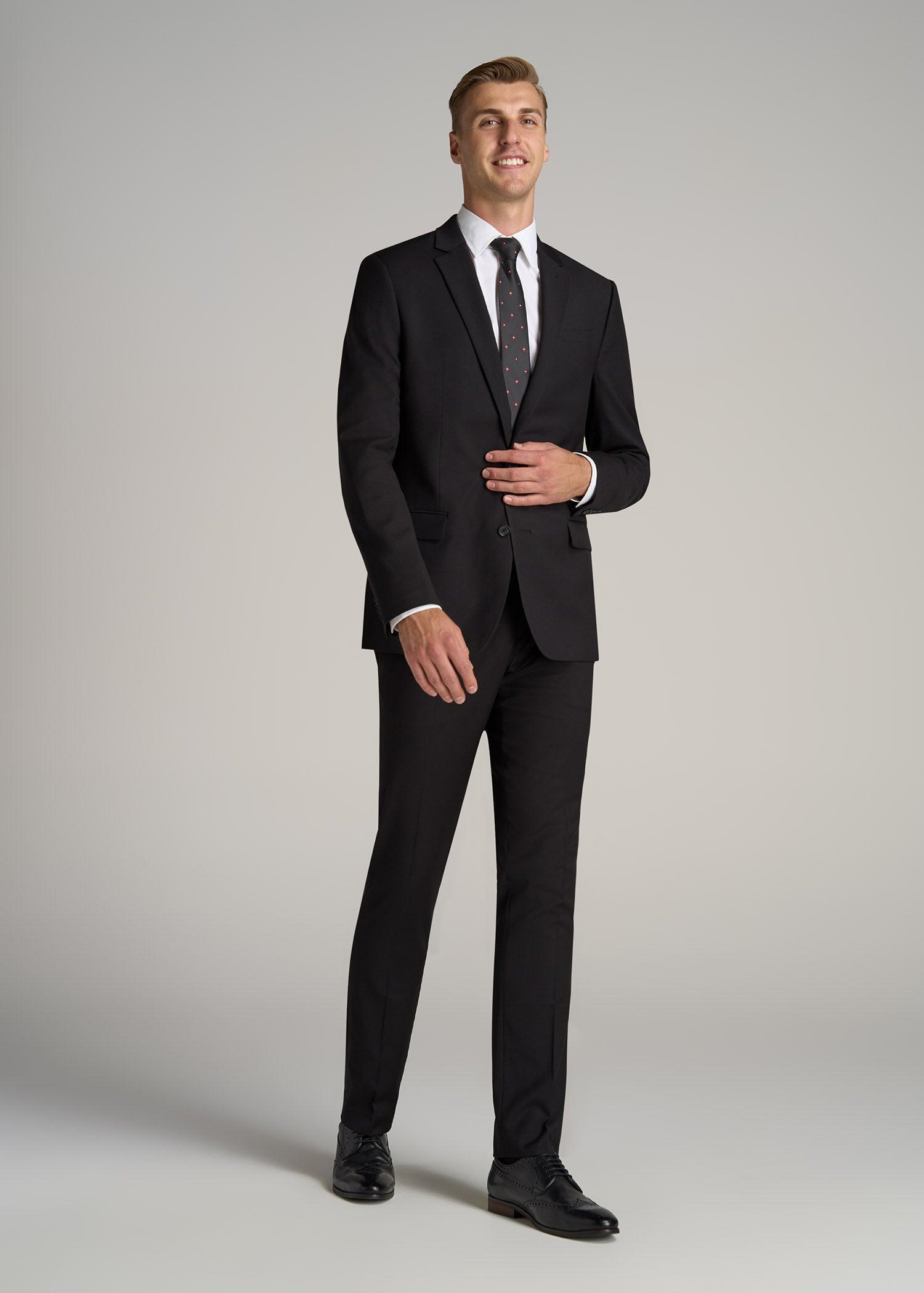 Suit Jacket for Tall Men in Black Product Image