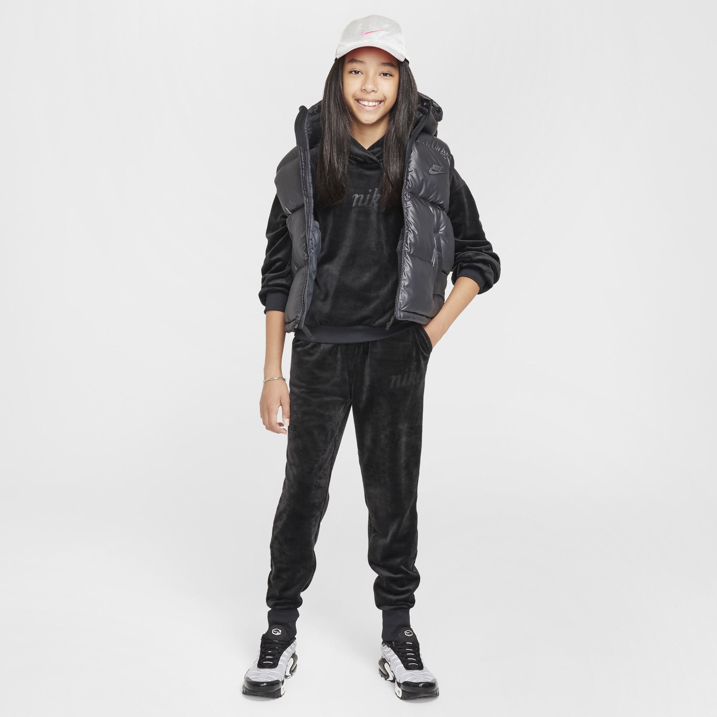 Nike Kids' Sportswear Velour Joggers in Black/Anthracite at Nordstrom Product Image