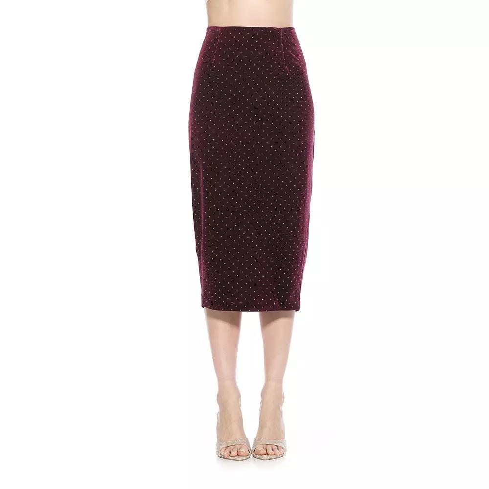 Women's Alexia Admor Jayden Fitted Midi Skirt, Size: 8, Green Product Image