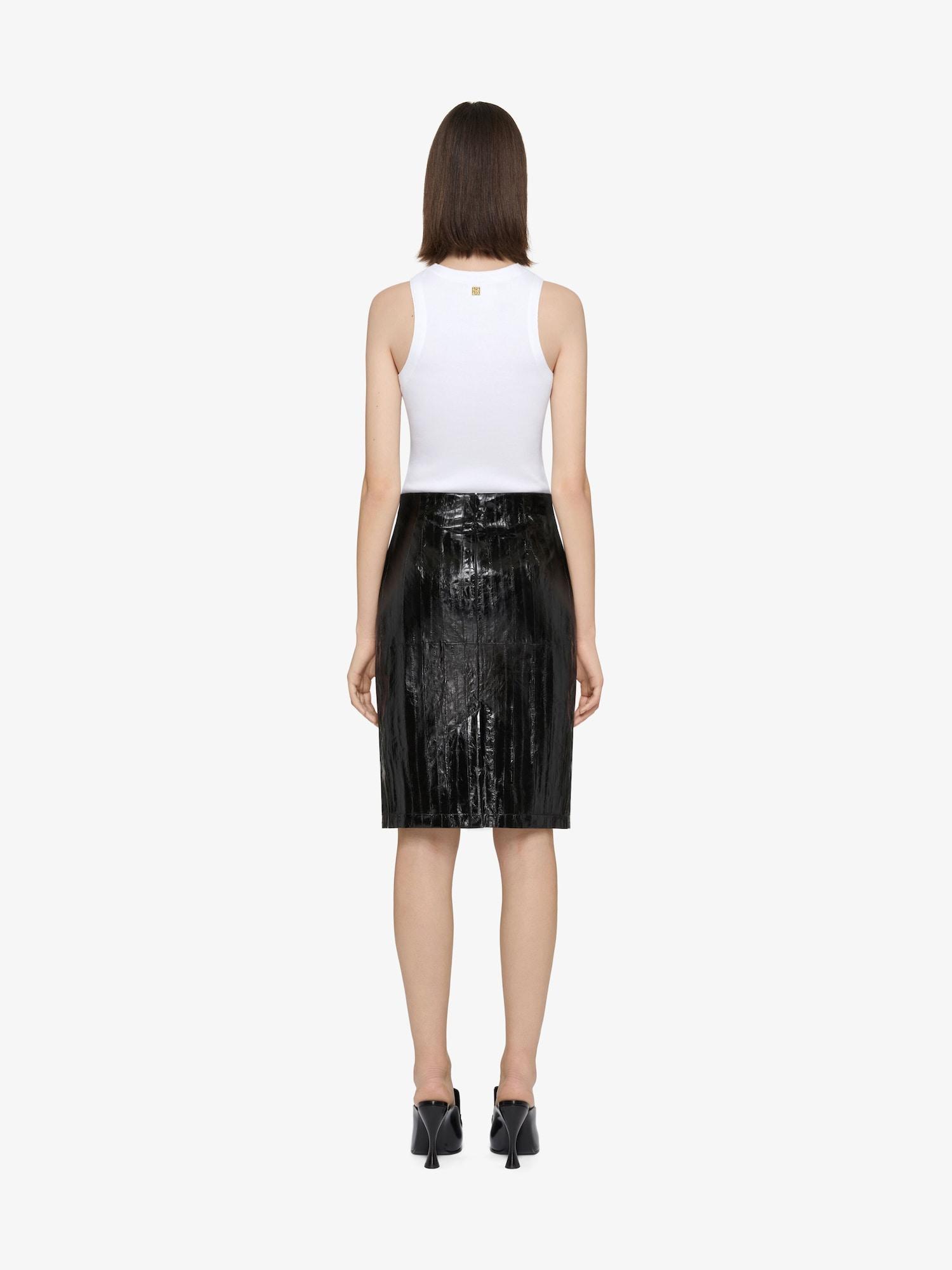 Slim fit tank top in cotton with laces and 4G detail Product Image