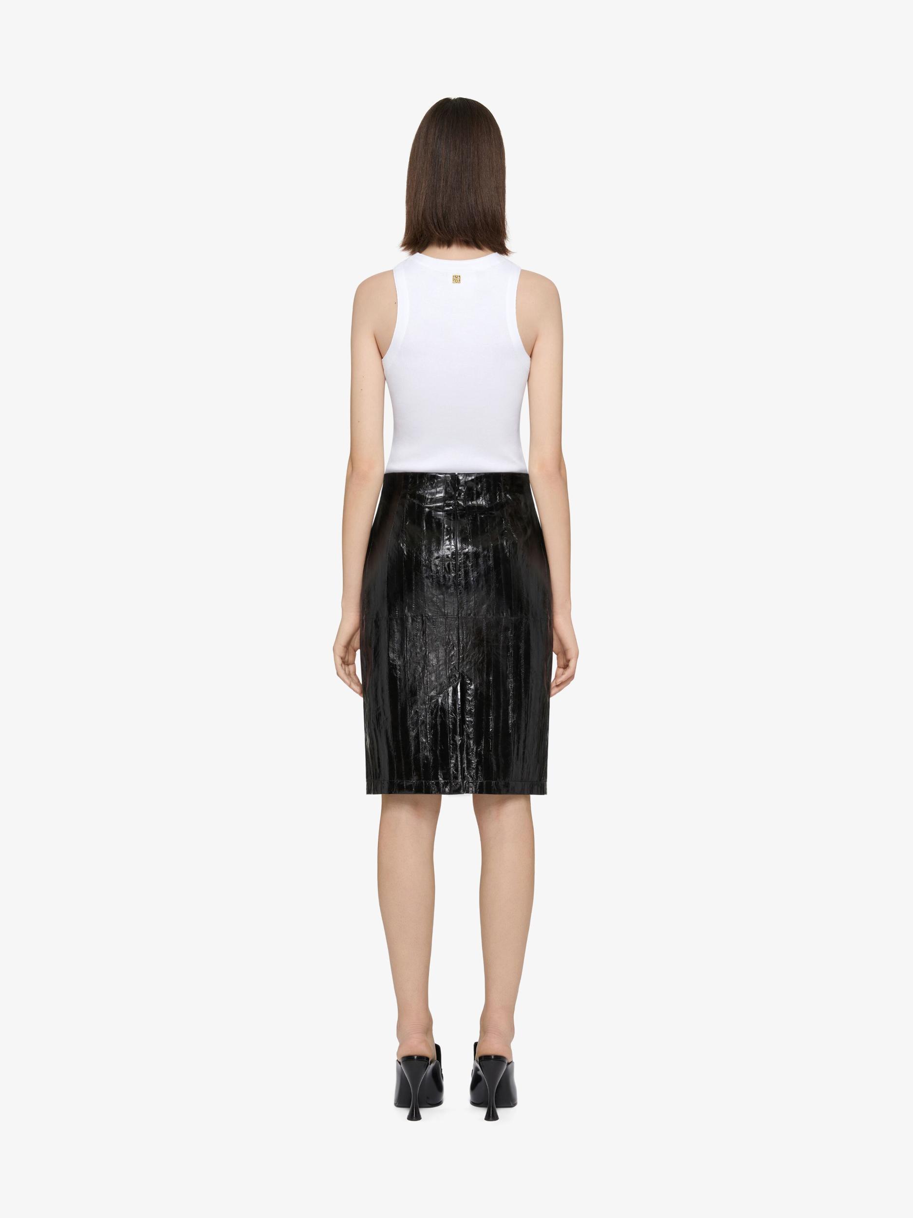 Slim fit tank top in cotton with laces and 4G detail Product Image