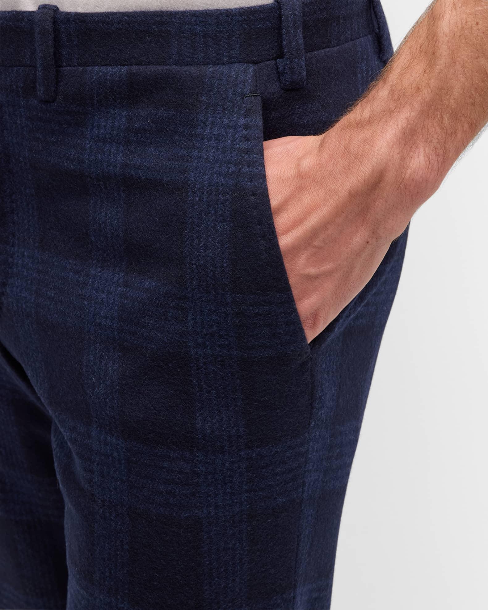 Men's Straight-Leg Plaid Pants Product Image
