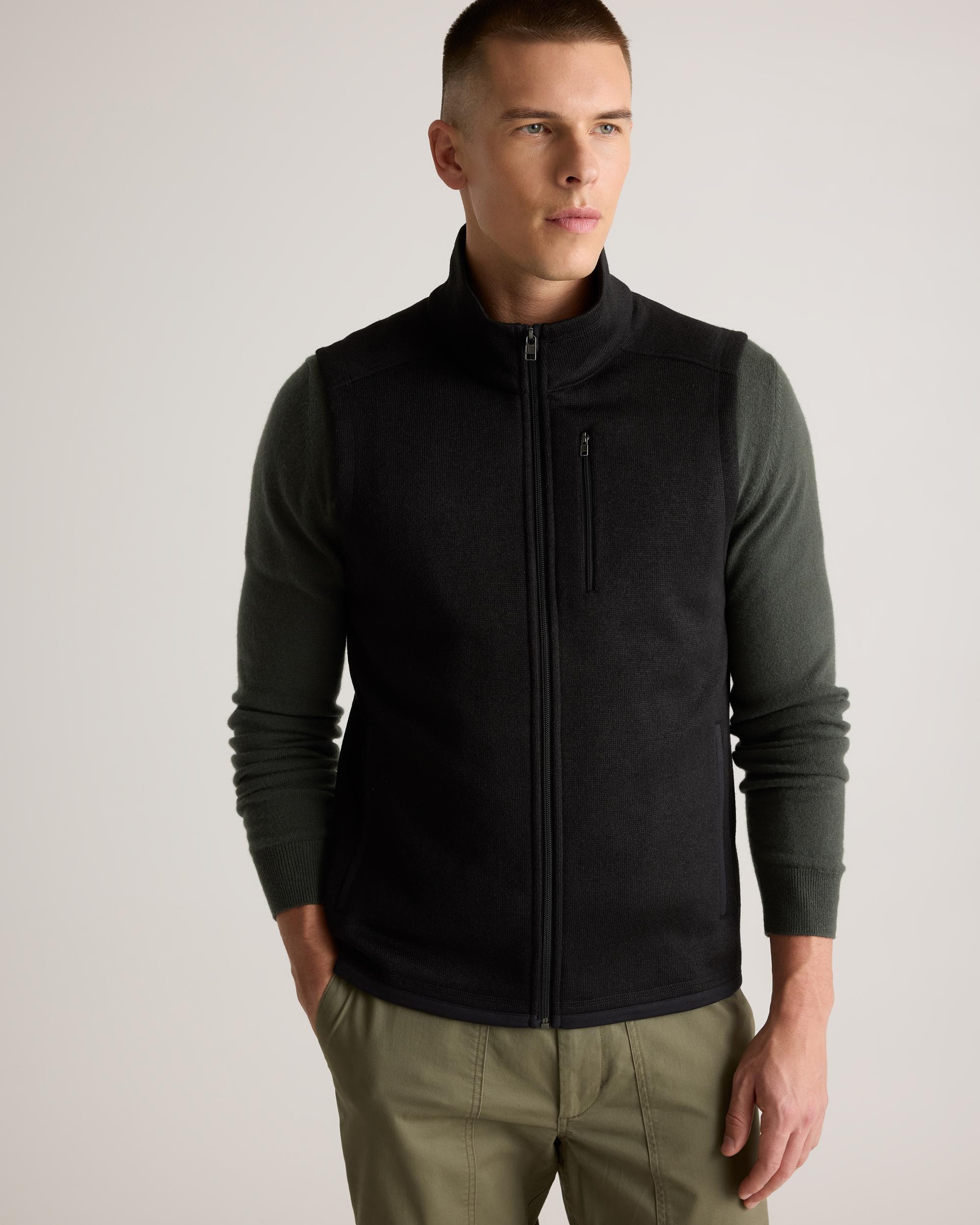 Quince | Men's Sweater-Knit Fleece Full-Zip Vest Size XL, Recycled Polyester Product Image