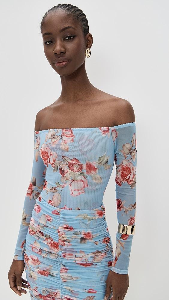 L'AGENCE Peonie Off Shoulder Thong Bodysuit | Shopbop Product Image