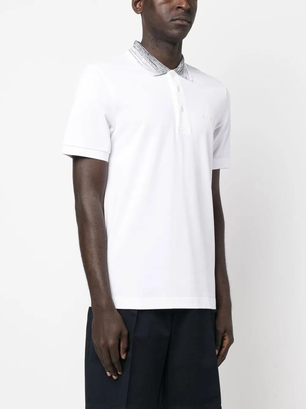 zig-zag collar polo shirt Product Image