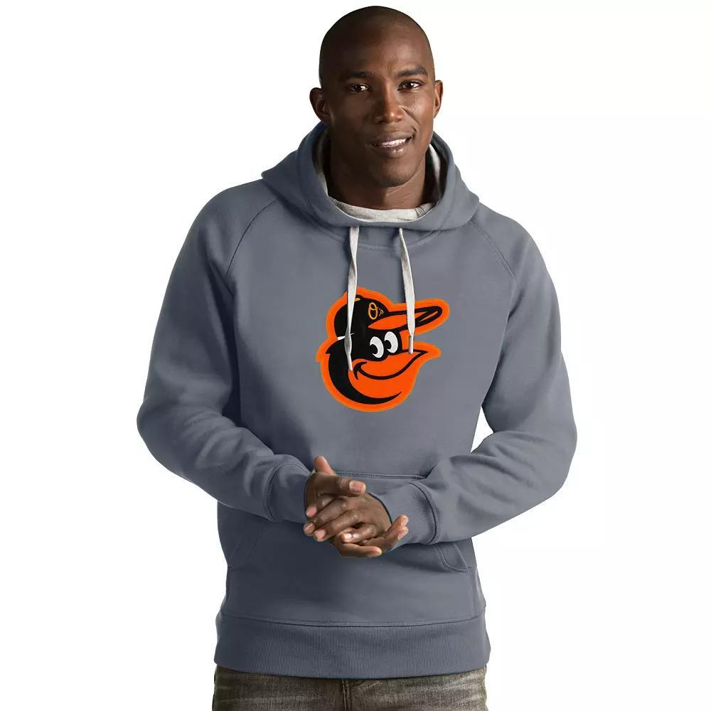 Men's Antigua Los Angeles Angels of Anaheim Victory Logo Hoodie, Size: Large, Gray Product Image