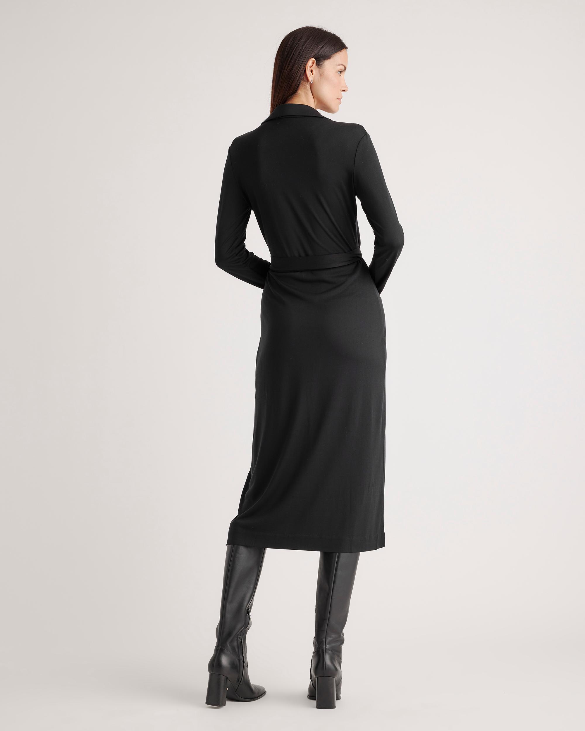 Quince | Women's 100% Silk Jersey Midi Wrap Dress Size XL Product Image
