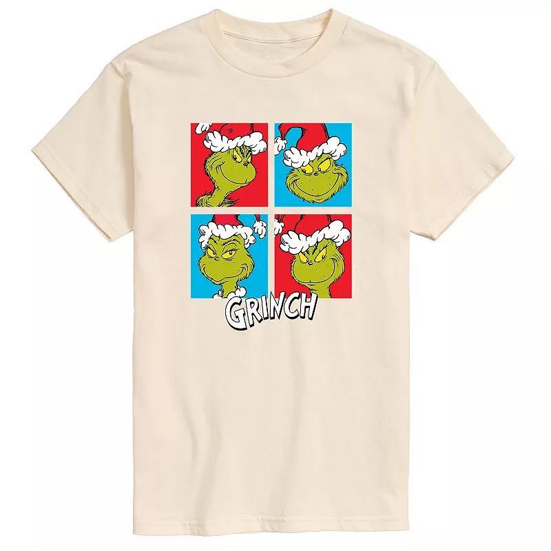 Men's Dr. Seuss Grinch Grid Tee, Size: Large, Black Product Image