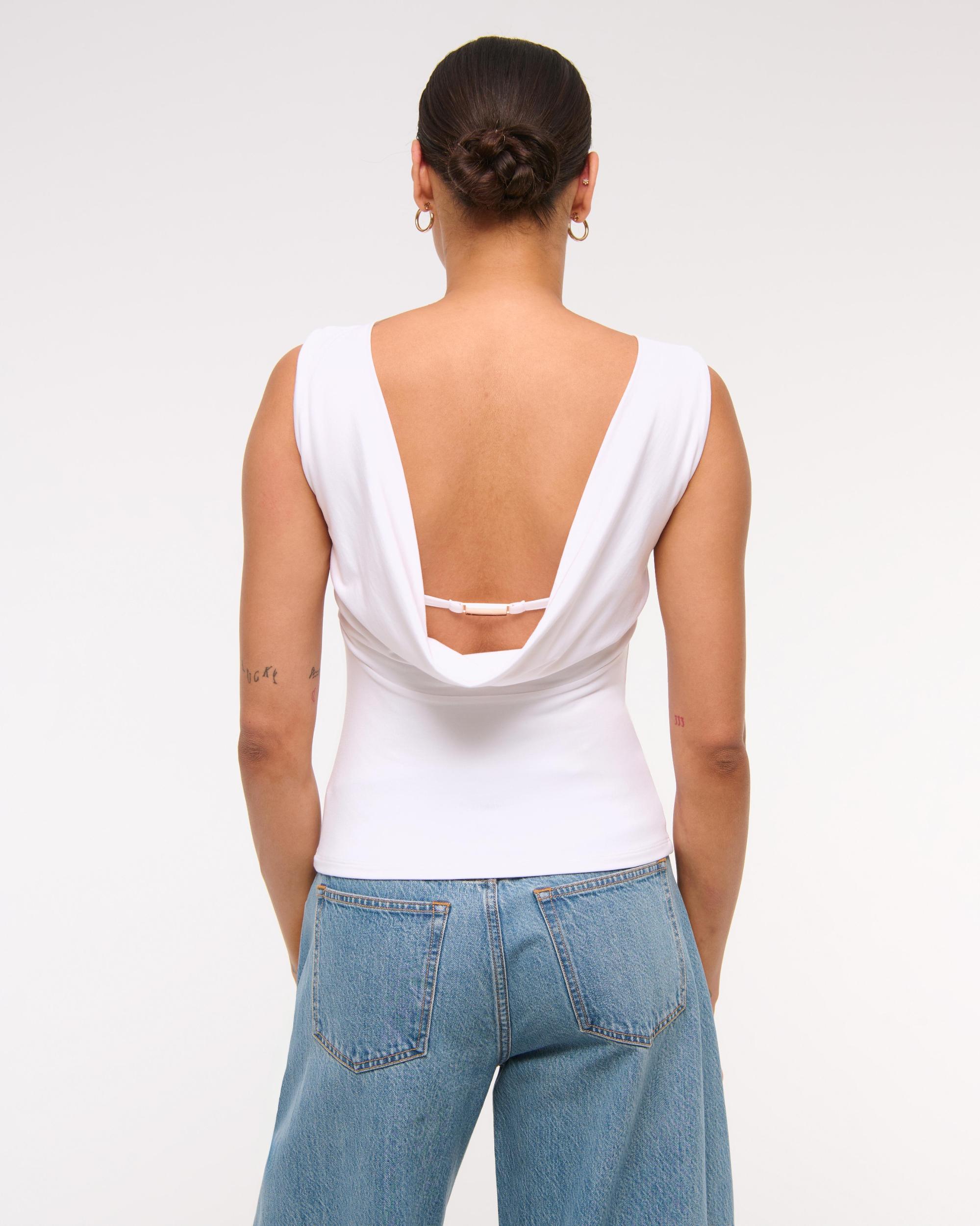 Draped Cowl Hardware Back Top Product Image