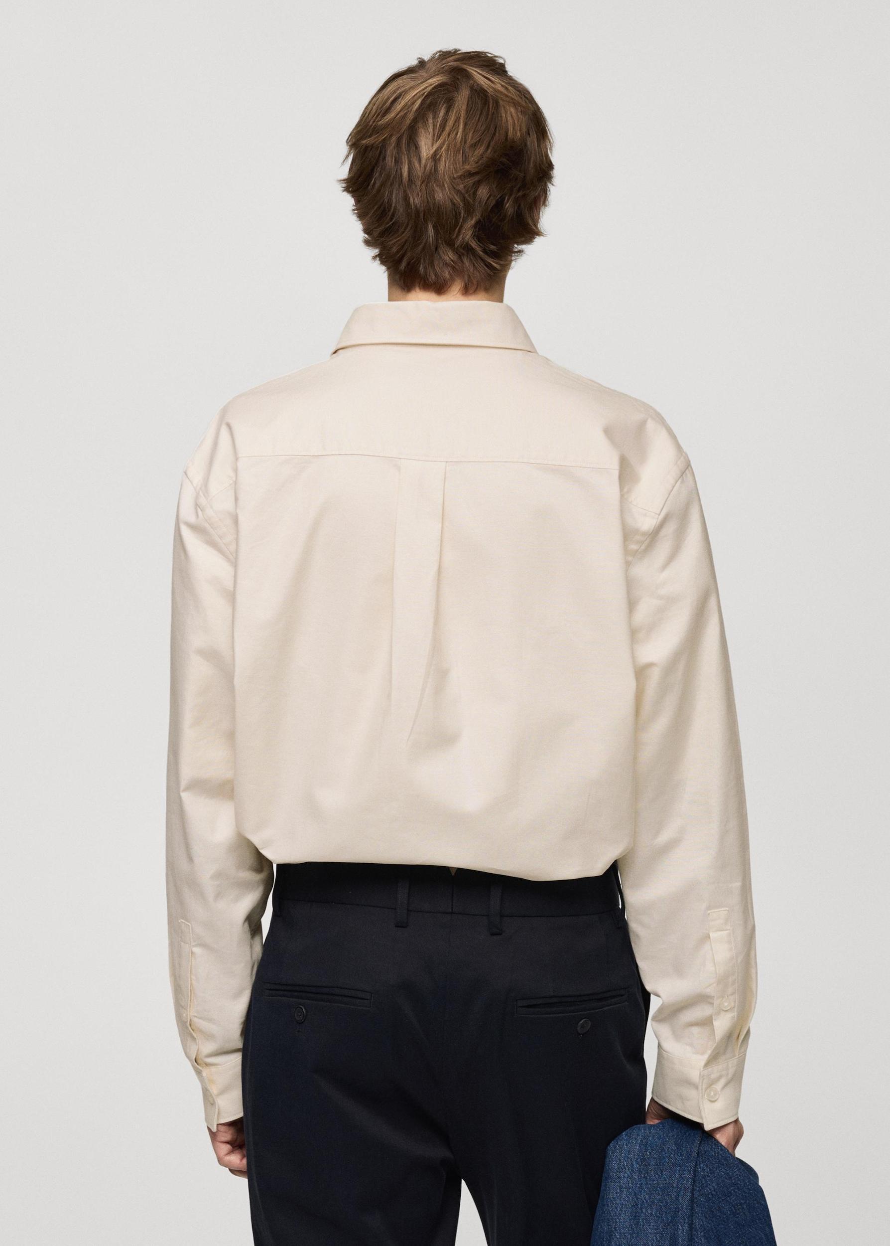 Relaxed-fit Oxford cotton shirt - Men | MANGO USA Product Image