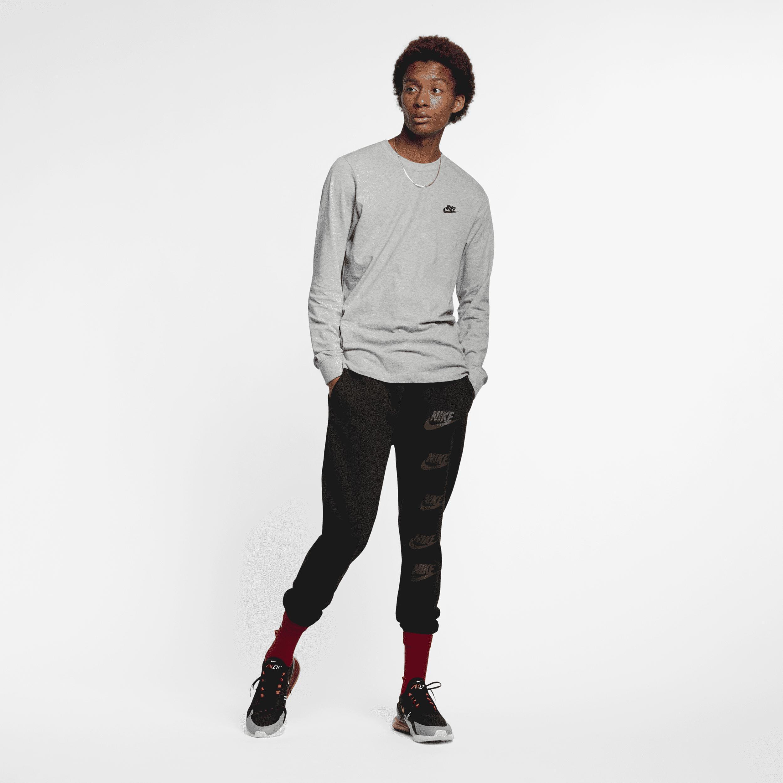 Nike Mens Nike Sportswear Long Sleeve T-Shirt - Mens Black/Grey Product Image