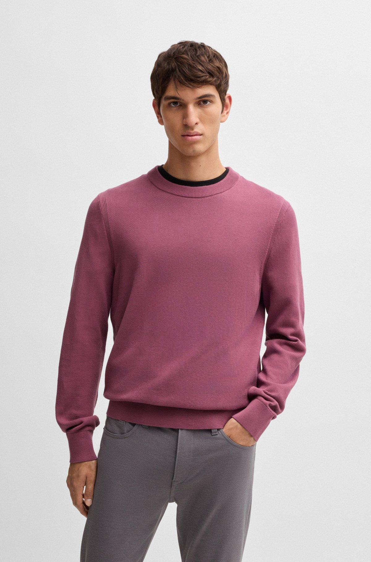 Micro-structured sweater in cotton Product Image