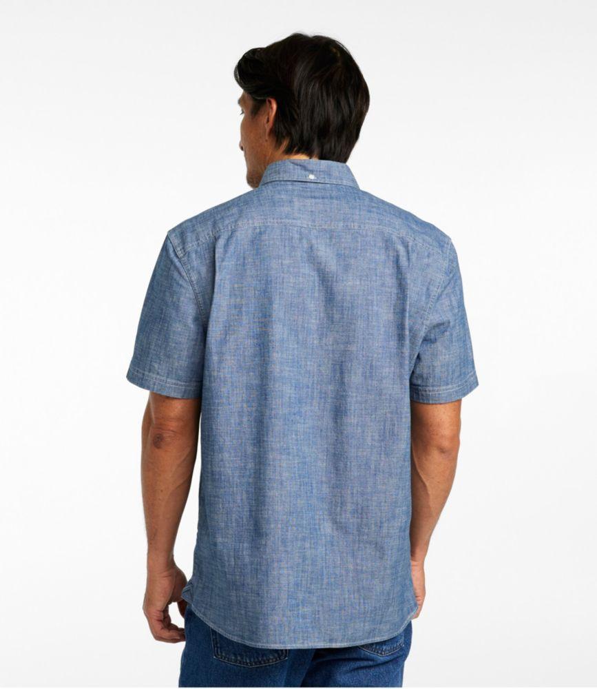 
                            Men's Comfort Stretch® Chambray Shirt, Slightly Fitted Untucked Fit, Short-Sleeve
                         Product Image