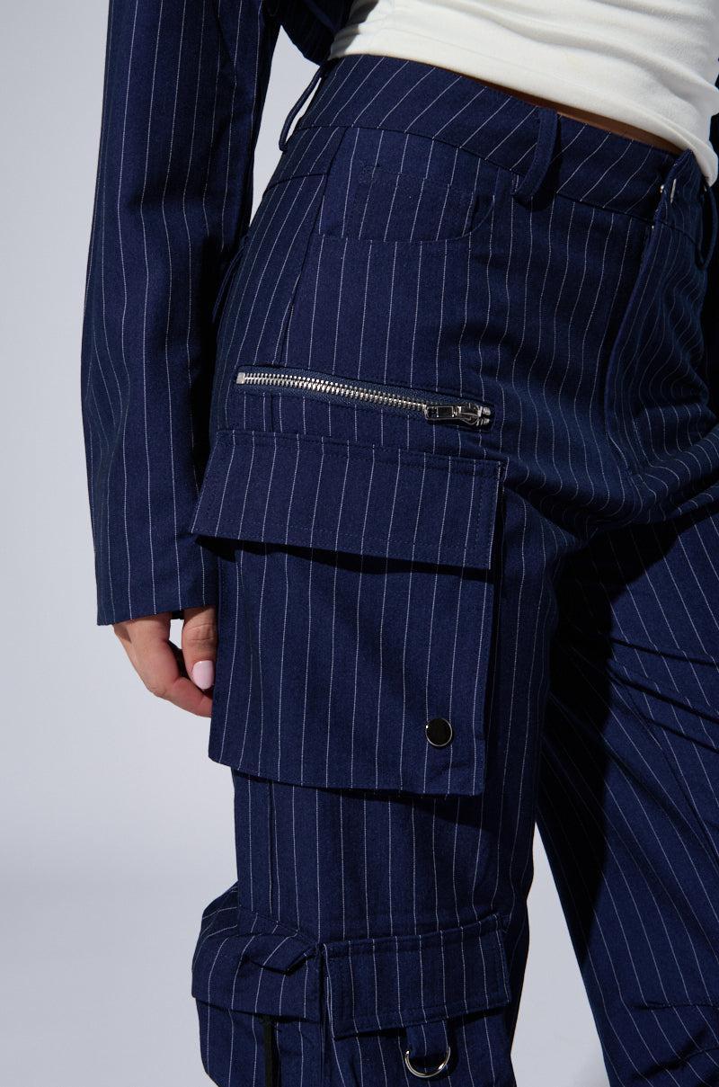 RAYE PINSTRIPE CARGO PANTS Product Image