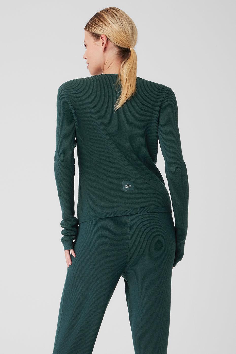 Knit Salana Cardigan - Midnight Green Product Image