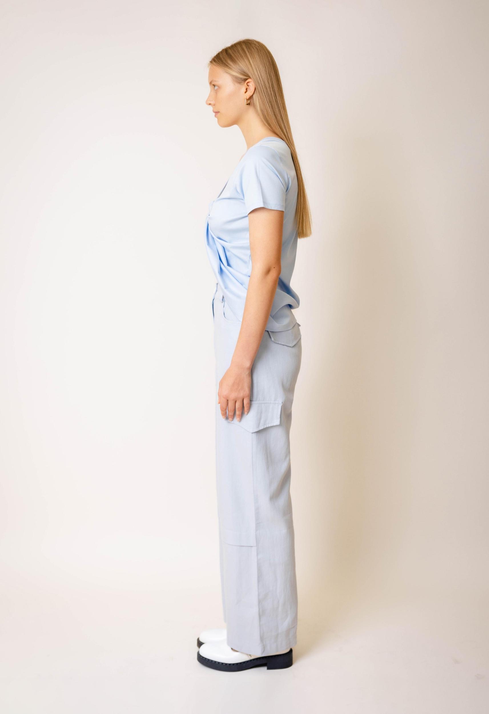 Twisted Knot Top in Blue Product Image