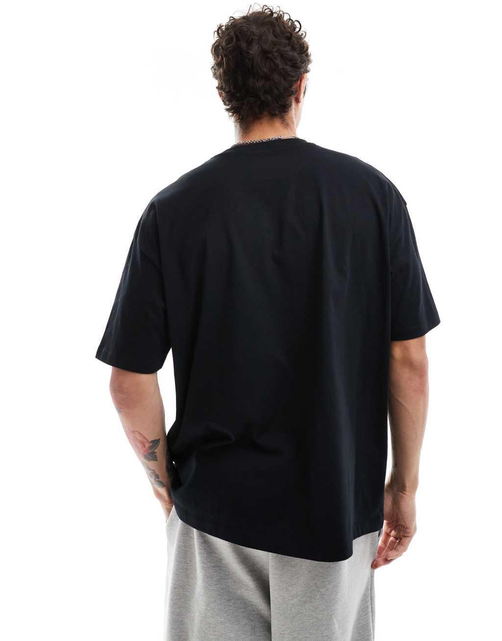 ASOS DESIGN oversized T-shirt in black with front print Product Image