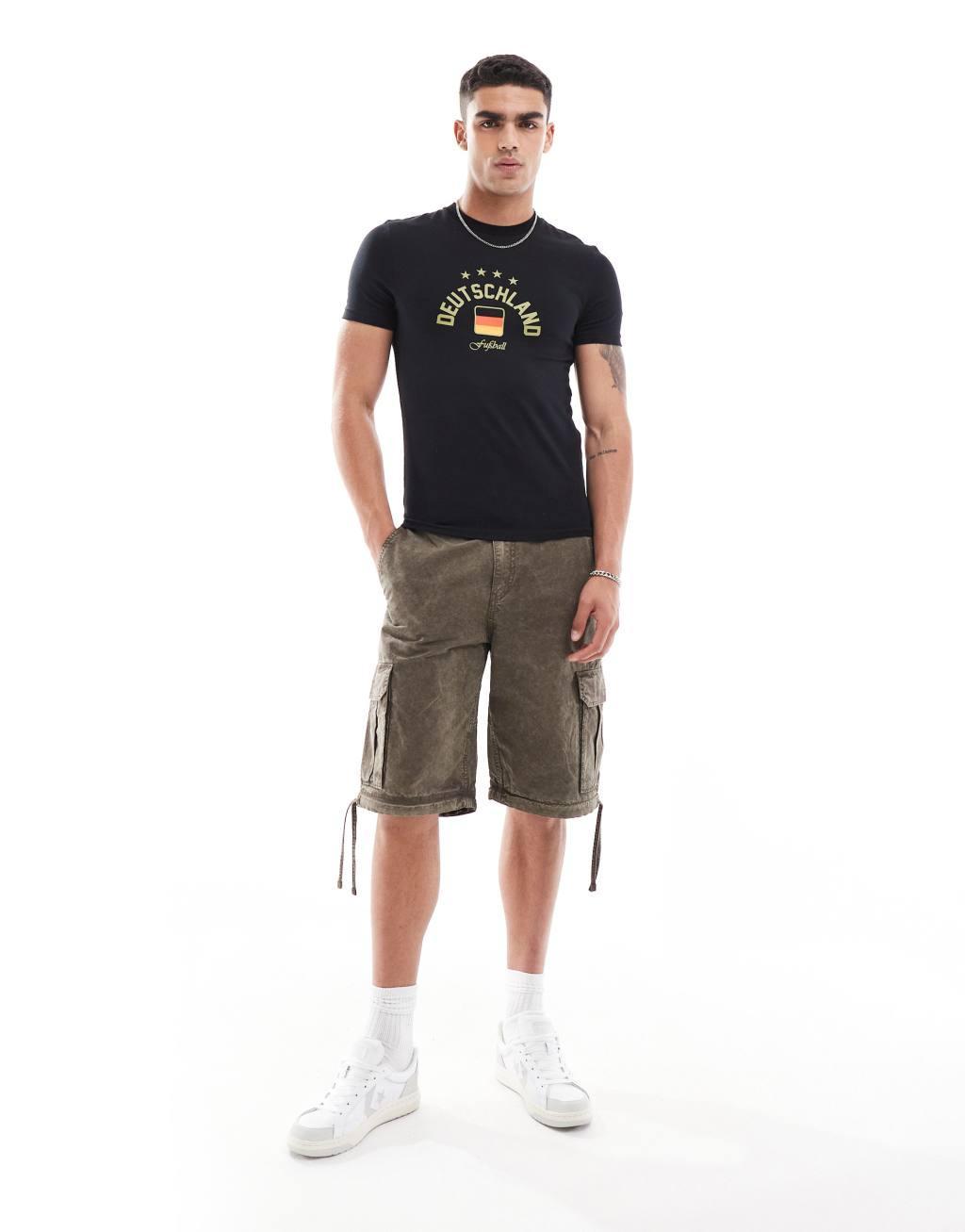 ASOS DESIGN muscle T-shirt in black with Germany chest print Product Image