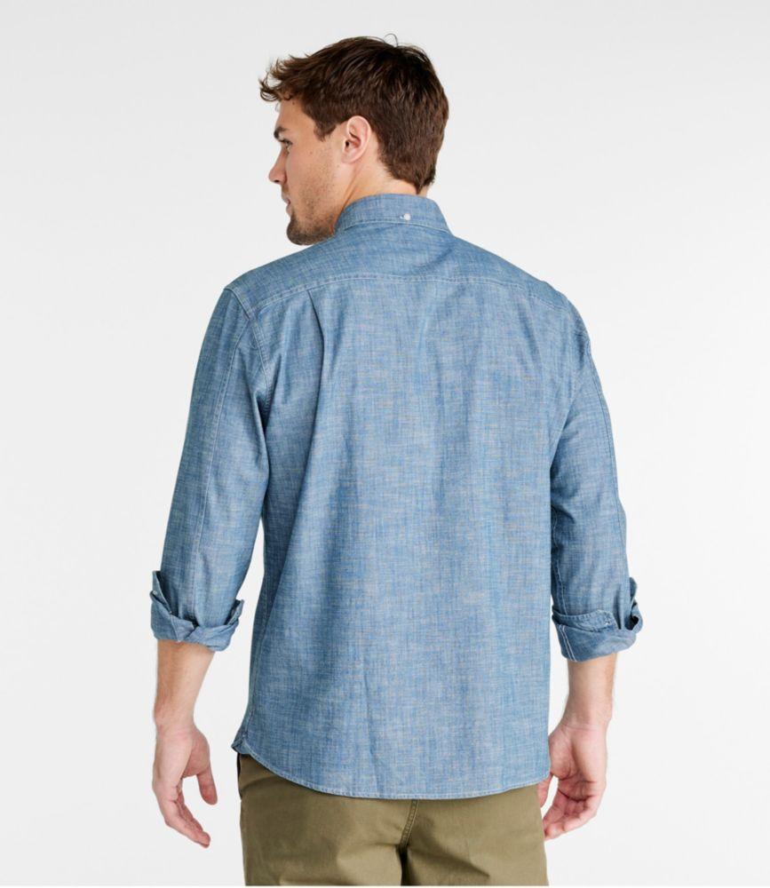 
                            Men's Comfort Stretch® Chambray Shirt, Long-Sleeve, Slightly Fitted Untucked Fit
                         Product Image