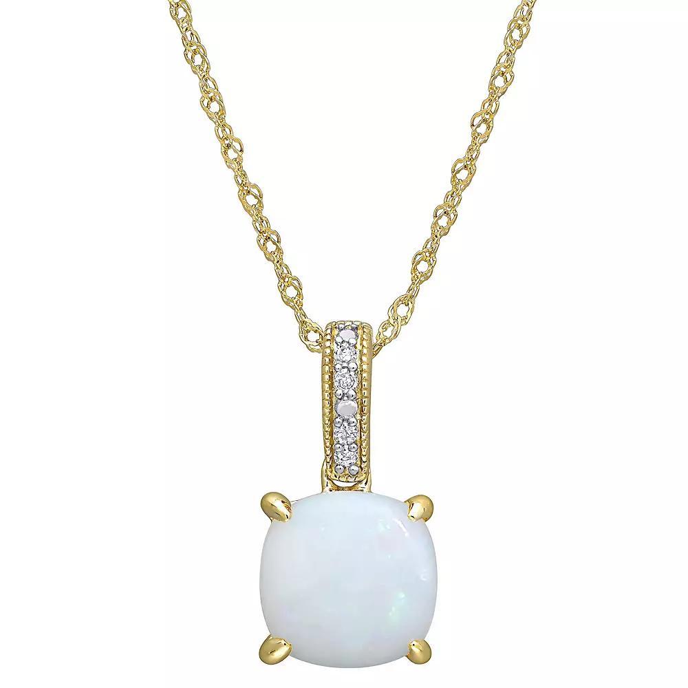 Stella Grace 10k Gold Opal & Diamond Accent Pendant Necklace, Womens Product Image