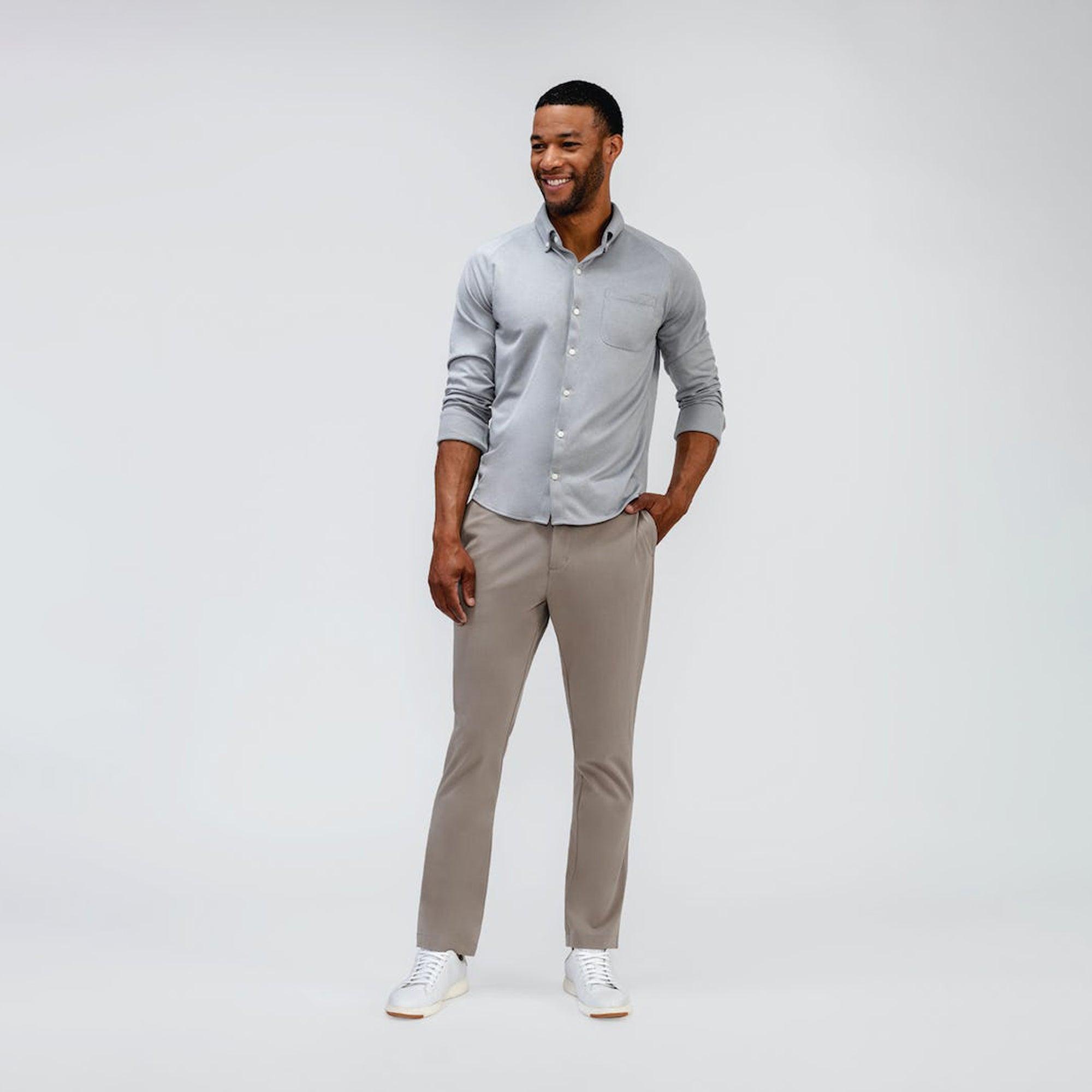 Men's Apollo Raglan Sport Shirt - Grey White Heather Male Product Image
