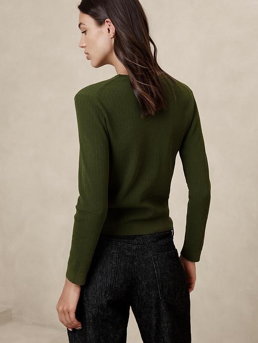 Ribbed V-Neck Cardigan Product Image