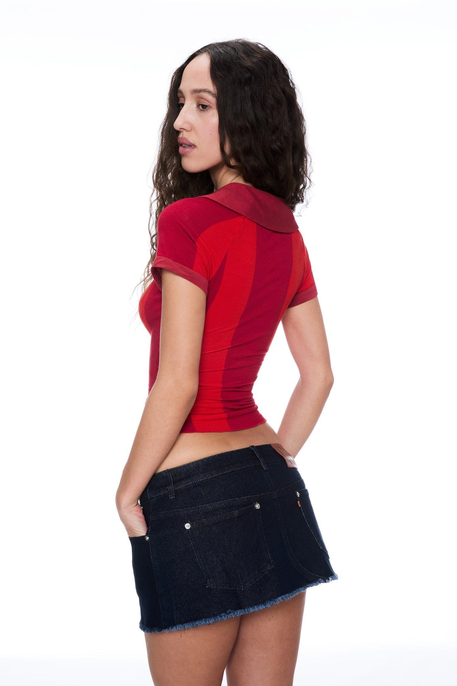 MEL TOP - RED STRIPE Product Image