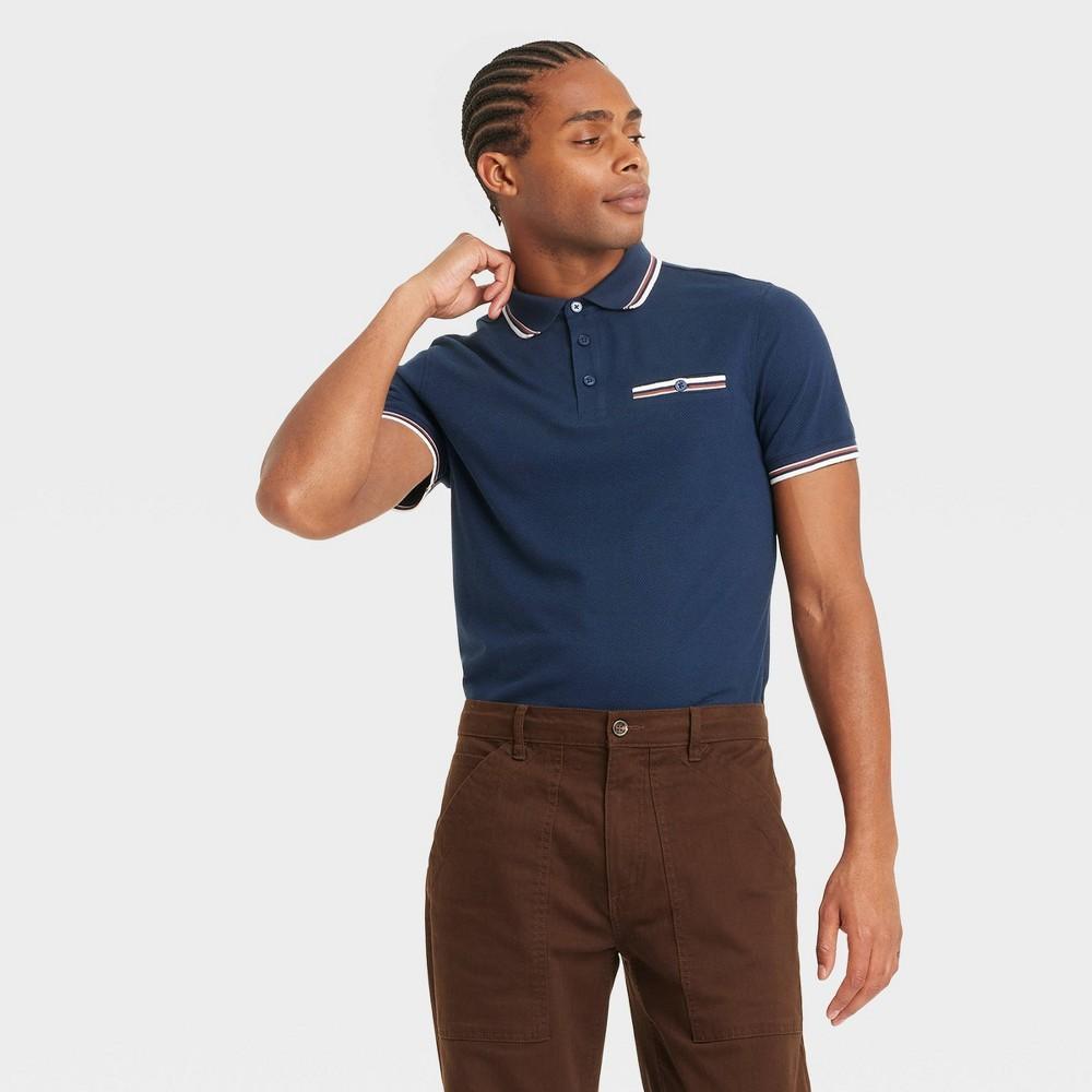Mens Polo Shirt - Goodfellow & Co Navy Blue Product Image