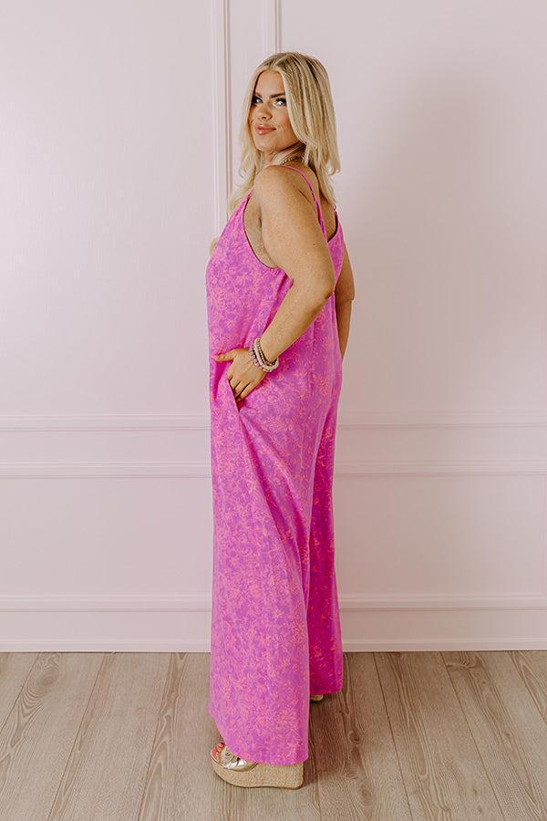 Casually Chic Floral Jumpsuit in Violet Curves Product Image