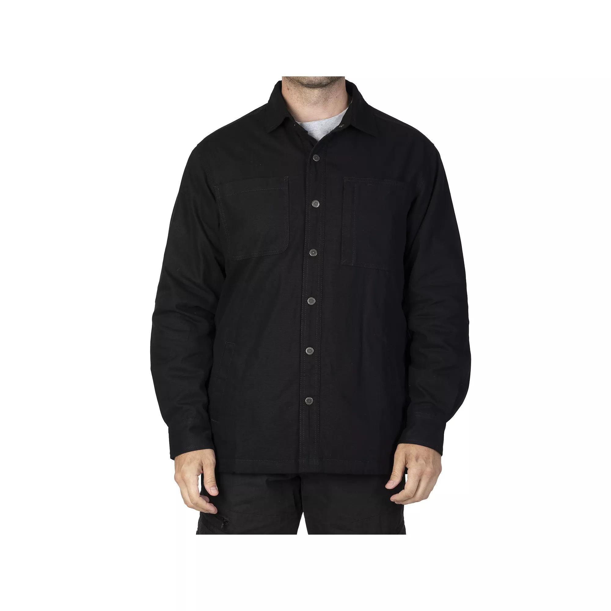 Men's Sonoma Goods For Life® Fleece-Lined Canvas Shirt Jacket, Size: Medium, Black Product Image