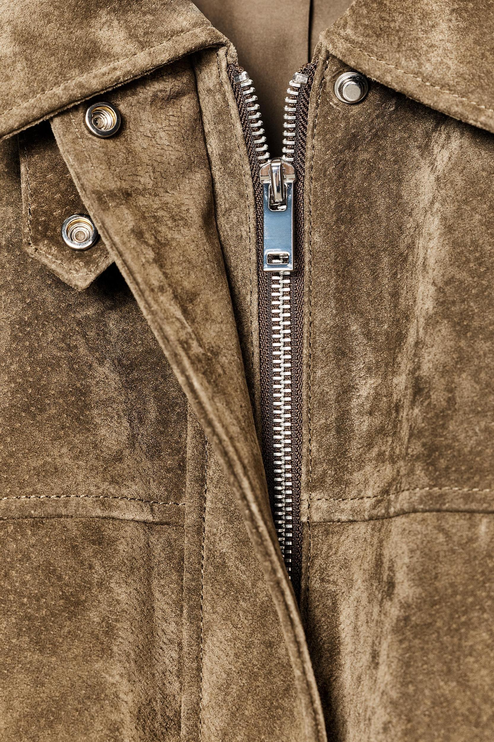 100% LEATHER BOMBER JACKET Product Image