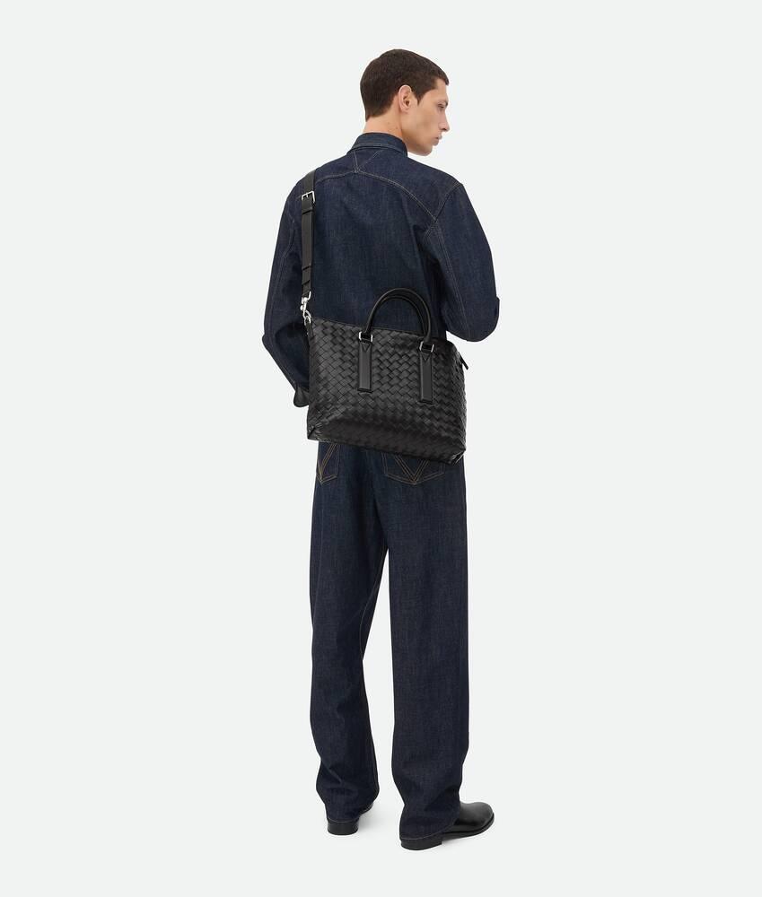 Men's Intrecciato Soft Briefcase in Black Product Image