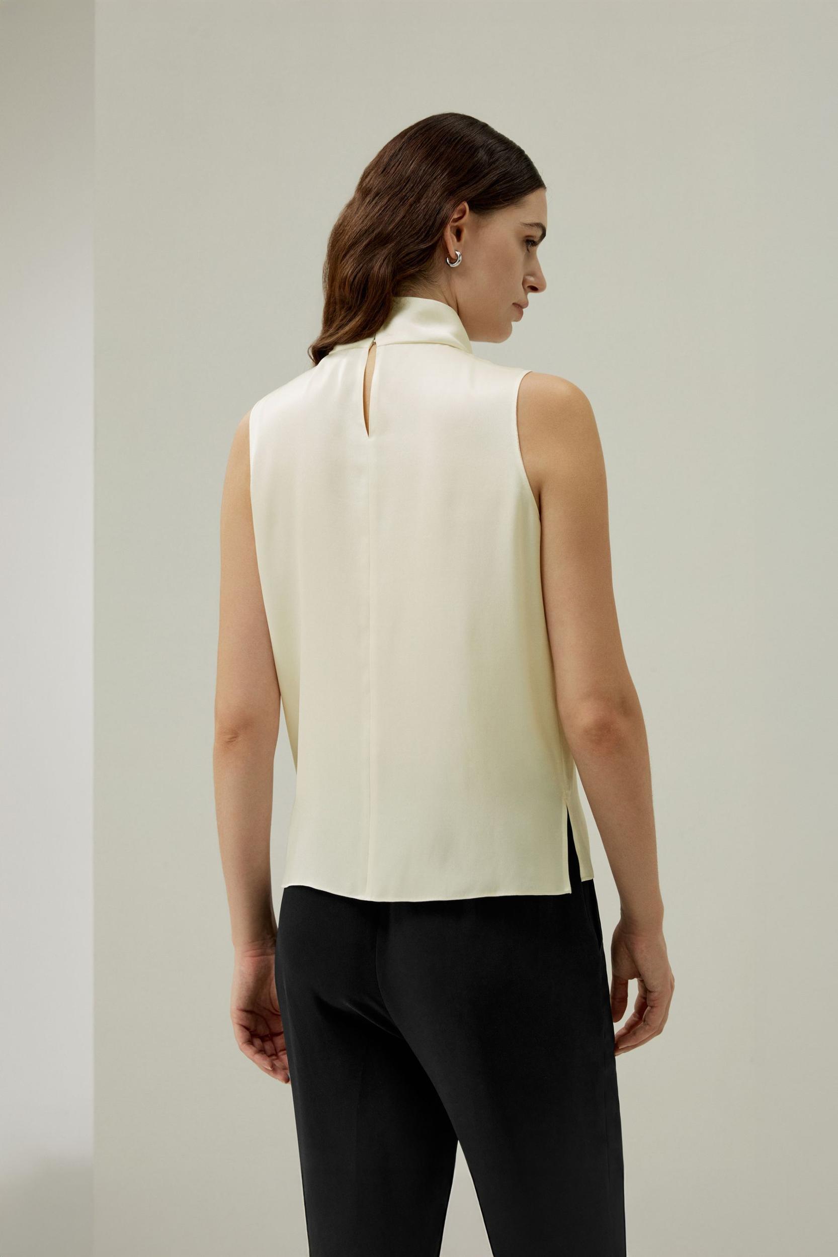 Asymmetrical Sleeveless Cowl Neck Top Product Image
