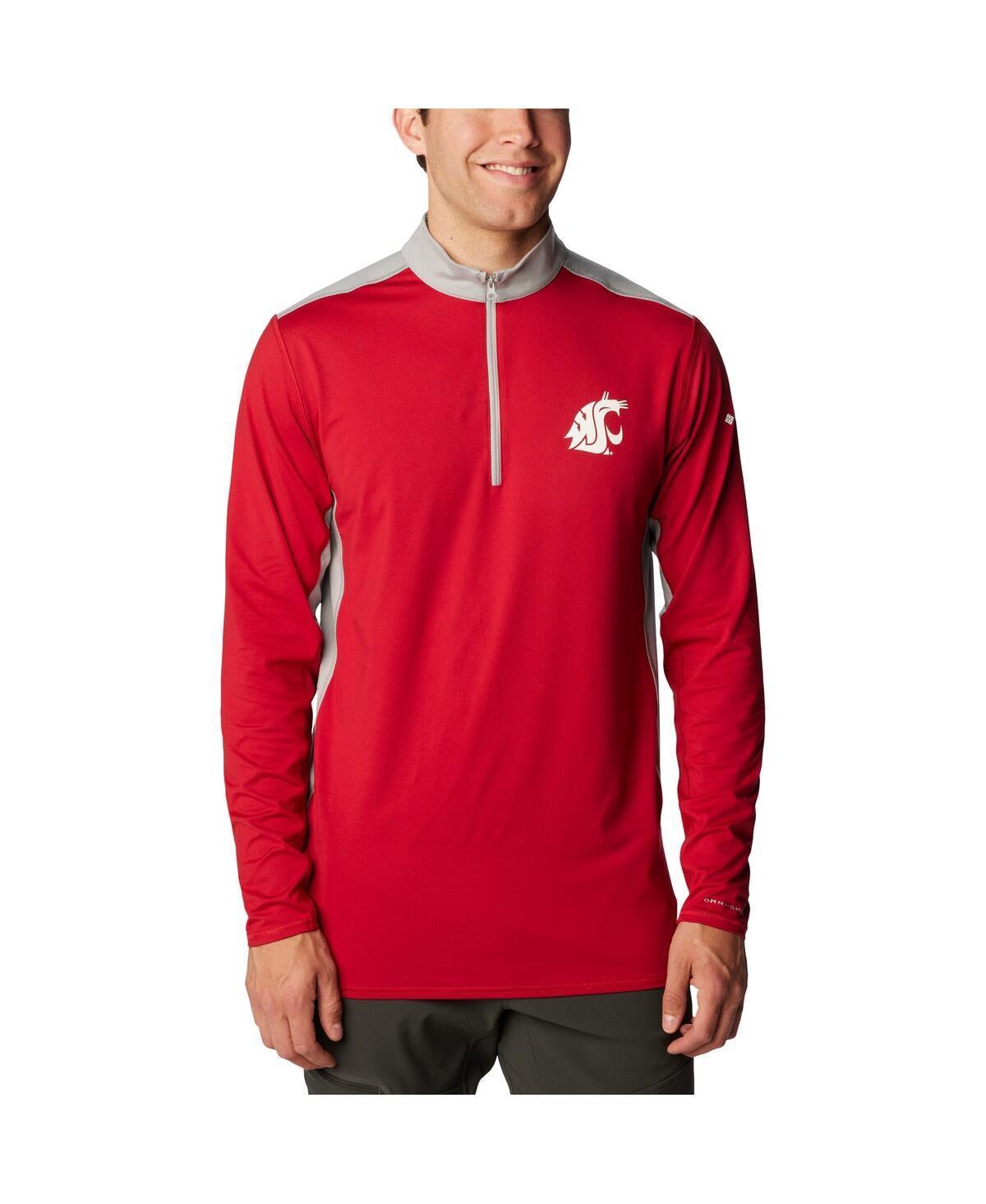 Men's Columbia Crimson Washington State Cougars Tech Trail™ Omni-Shade Quarter-Zip Top, Size: XL, Wsc Red Product Image
