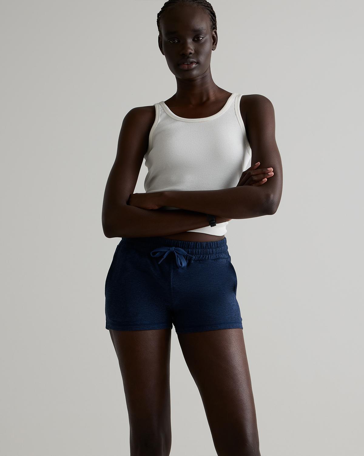 Quince | Women's Super Soft Performance Shorts in Navy, Flowknit Activewear, Size XL, Recycled Polyester Product Image
