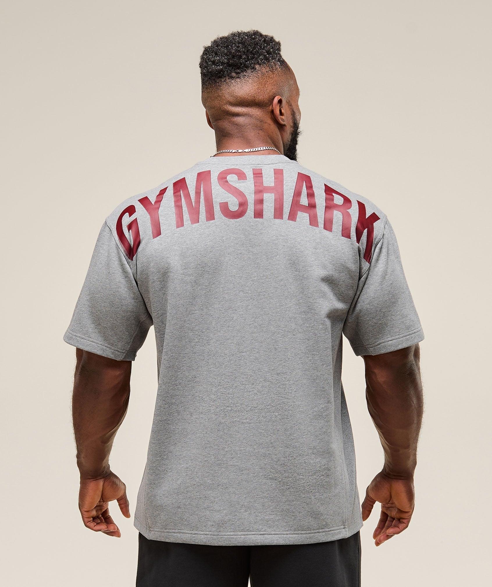 Gymshark Power Short Sleeve Crew - Charcoal Core Marl Male Product Image