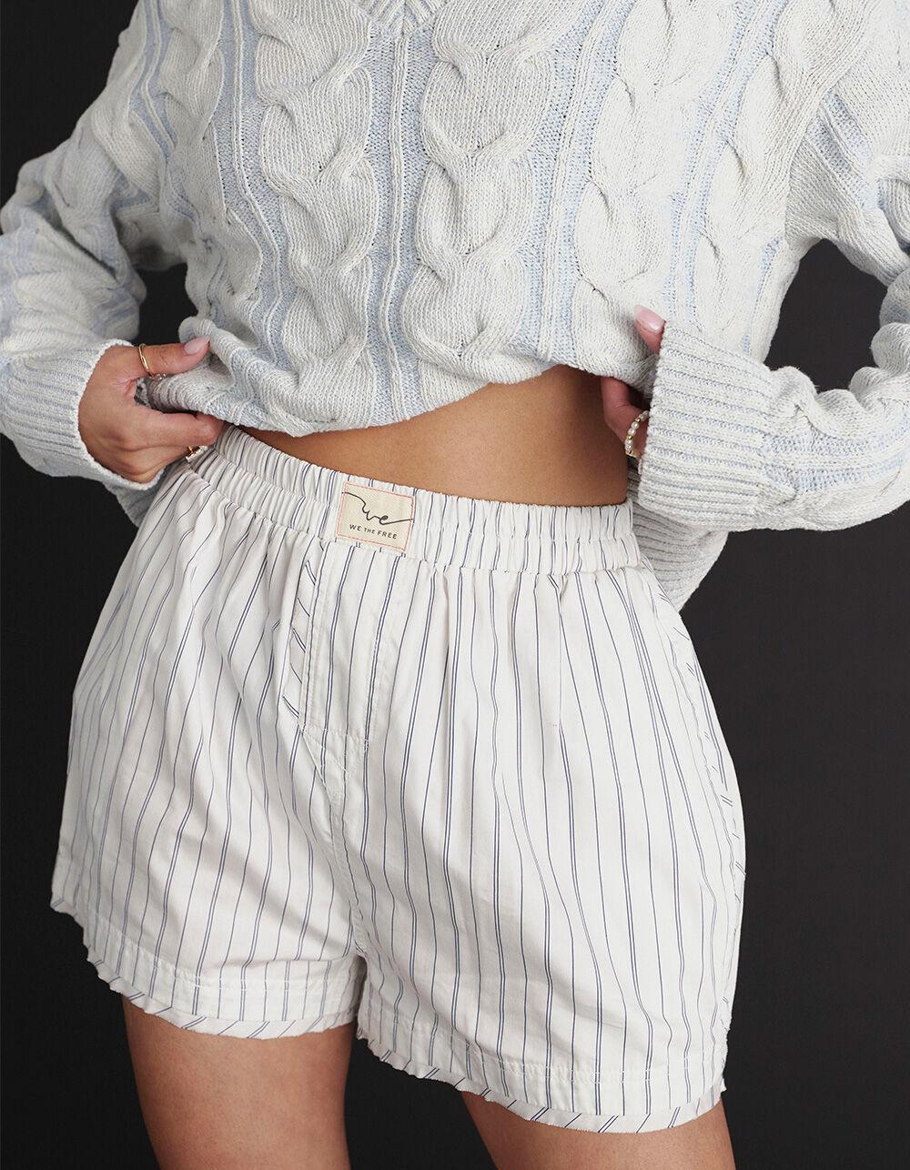 FREE PEOPLE Day To Day Womens Striped Boxer Shorts Product Image