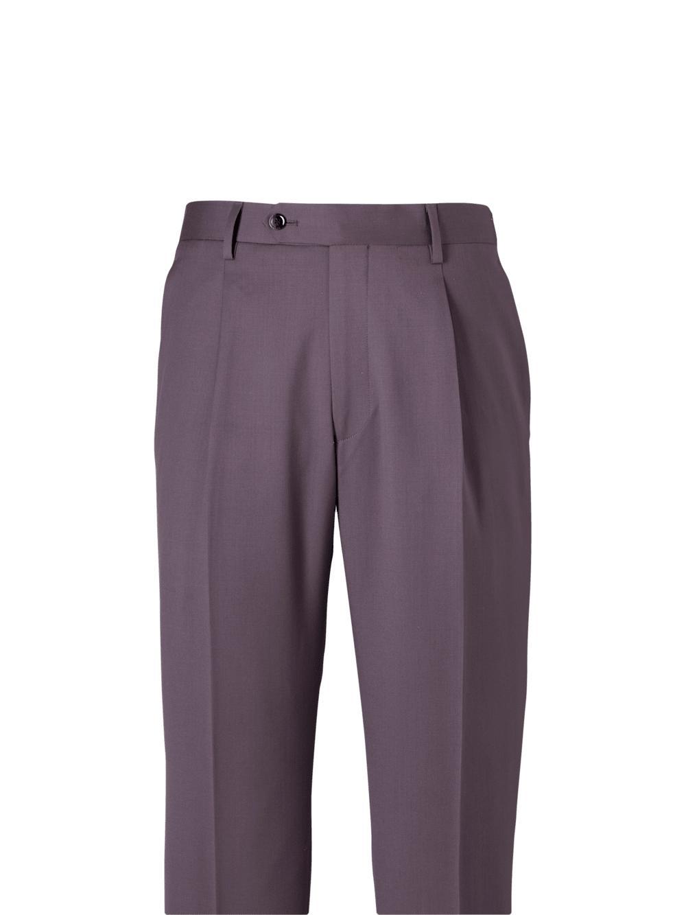 Wool Stretch Single Pleat Suit Pants - Slate Purple Product Image