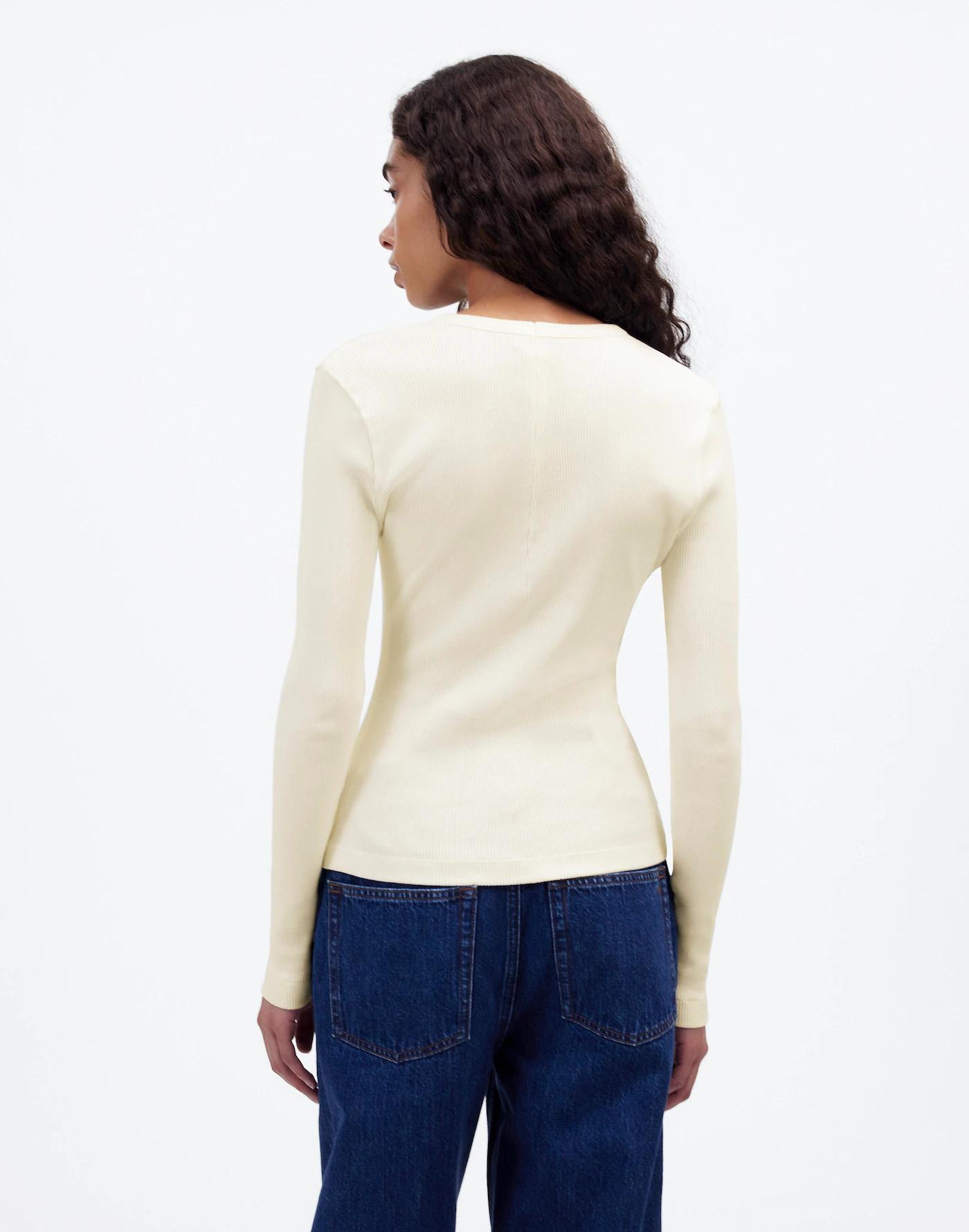 Garment-Dyed Ribbed Cardigan Tee Product Image
