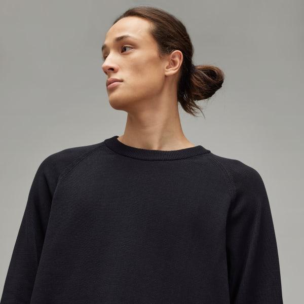 adidas Y-3 Logo Knit Crew Sweatshirt Black L Unisex Product Image