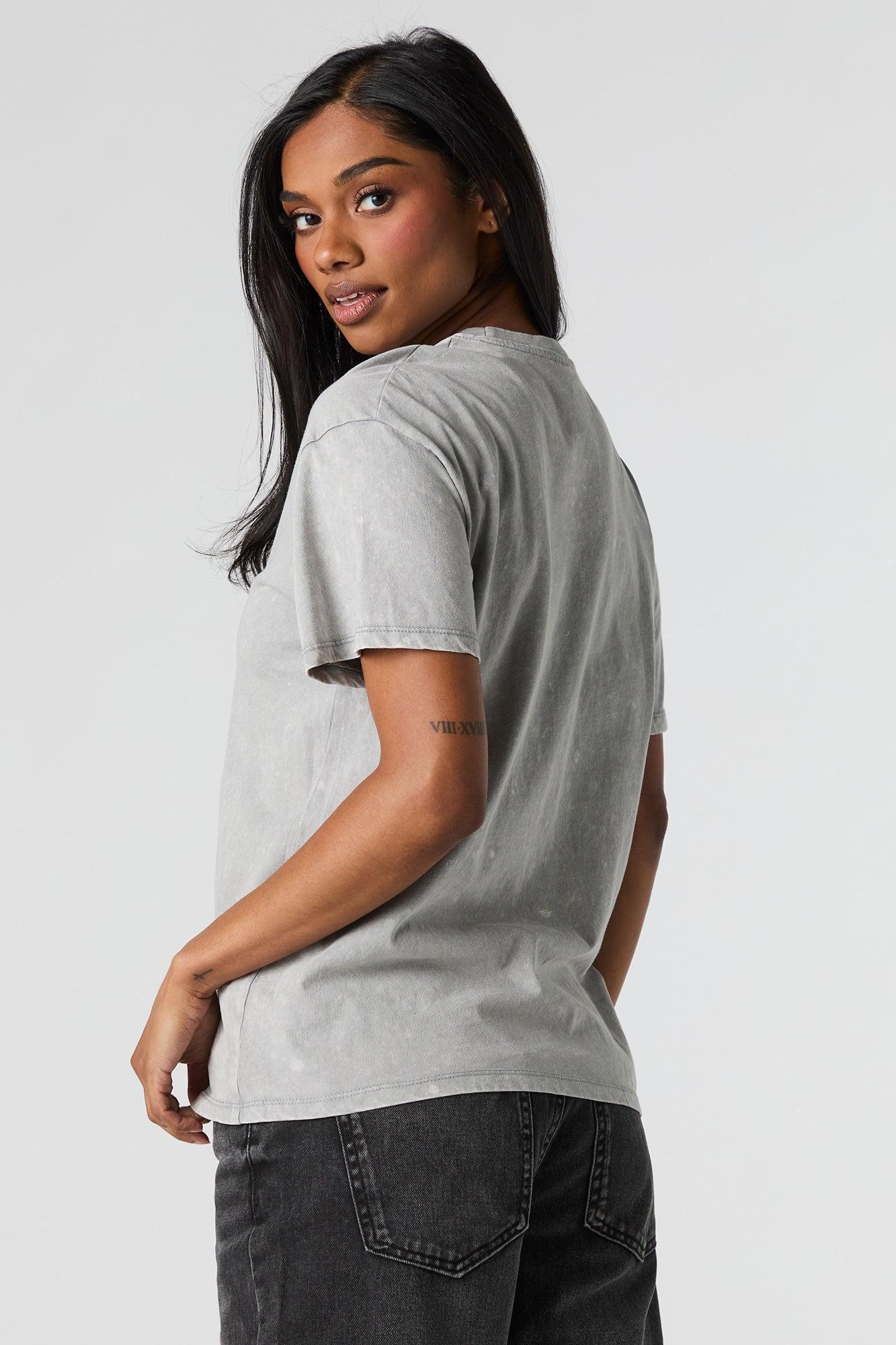 Bow Graphic Washed Boyfriend T-Shirt Female Product Image