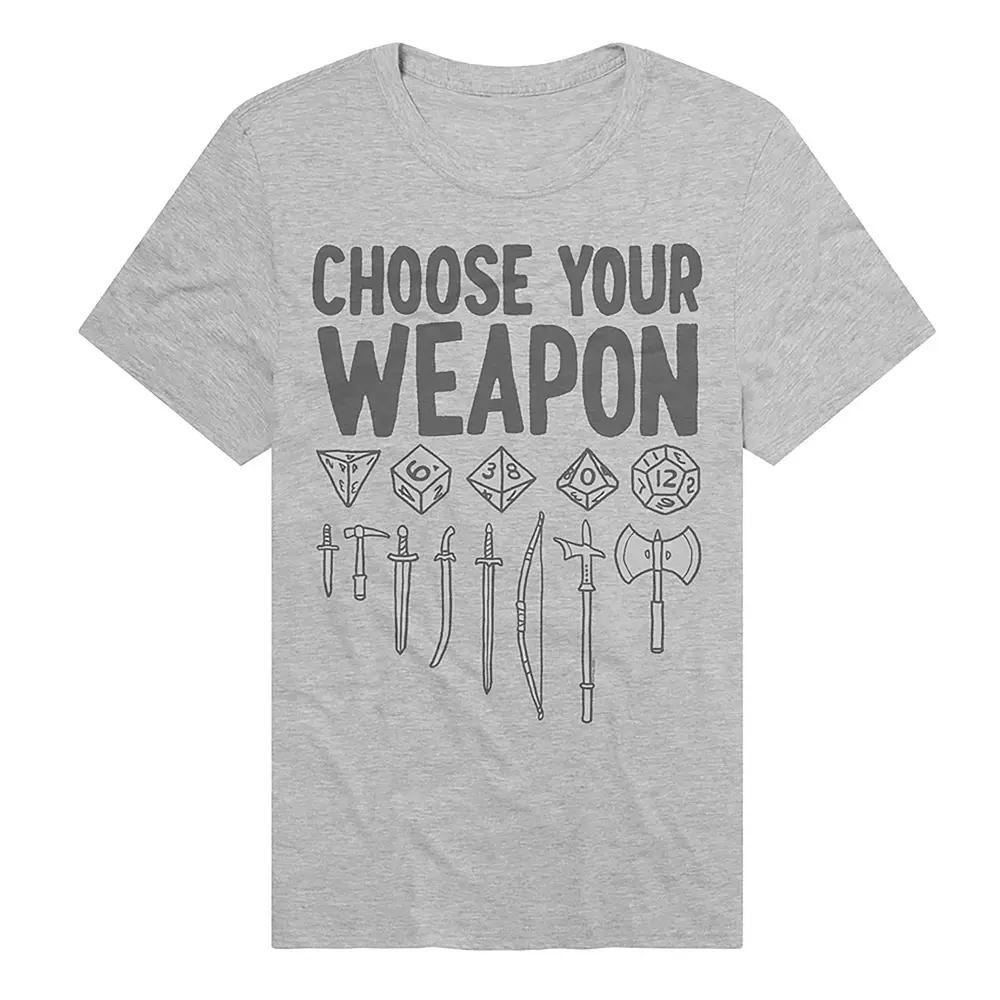 Men's Dungeons & Dragons Choose Your Weapon T-Shirt, Size: Medium, Athletic Grey Product Image